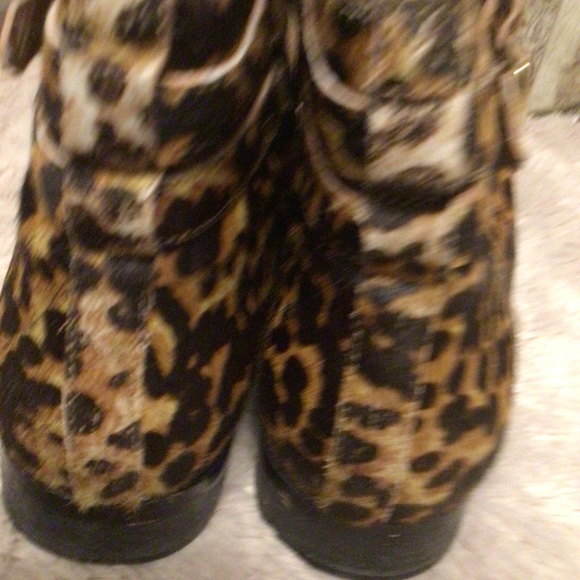 J.Jill Leopard print calf hair ankle boots Sz 9 - Picture 3 of 7